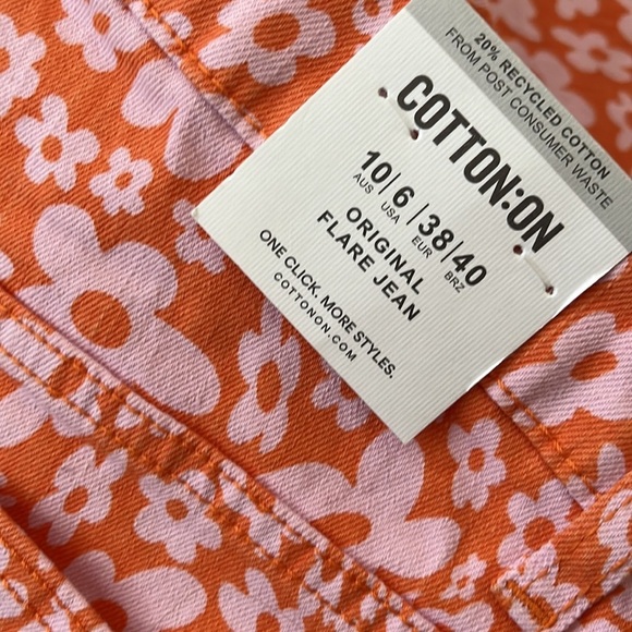 Cotton On Bella Daisy Cheer Pink Flare Jean Size 6 - Picture 15 of 15